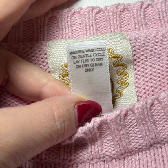 Beaufort Bonnet Company Isabelles Intarsia Wreath Sweater Palm Beach Pink Sz 5 - Picture 5 of 6